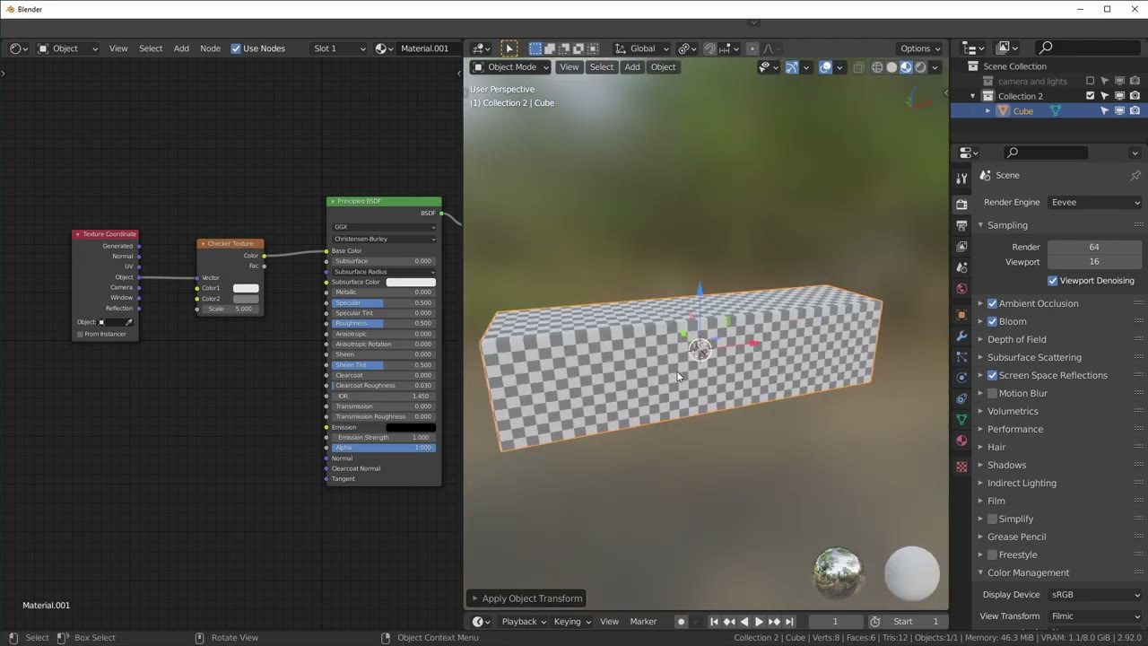 Màn hình Blender trong video hướng dẫn — Apply Scale nghĩa là gì? (Blender Concepts).