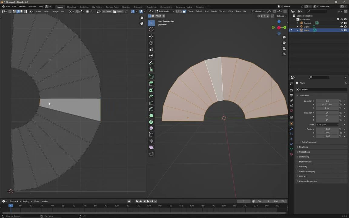 Màn hình Blender trong video hướng dẫn — Follow Active Quads trong 2 phút.