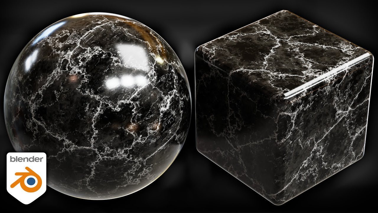 Marble vân đen procedural.